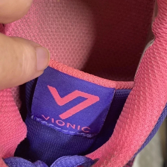 Vionic Adley Pink Purple Lace Up Fabric Athletic Shoes - Picture 11 of 12
